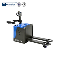 Chariot élévateur électrique robuste de 2500 kg, avec plateforme pour conducteur, empattement de 1380 mm, certifié CE