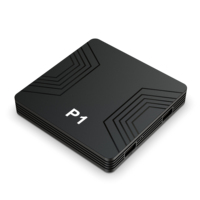 Boîtier TV Android 14 P1 à prix d'usine, original, 4K, Quad Core, 1 Go de RAM, 8 Go/16 Go de ROM, Wi-Fi double bande 2.4G/5G, télécommande vocale