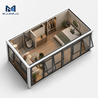 Mini-villa de luxe sur mesure OEM/ODM de 16 pieds, conteneur mobile moderne préfabriqué en acier léger, villa compacte détachable avec panneaux sandwich plats