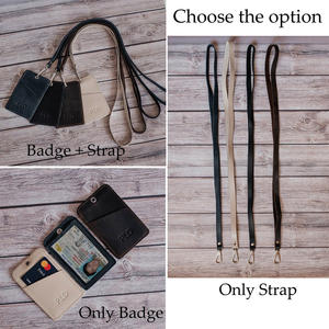 En gros Personnalisé Pu Véritable Génie En Cuir Nom Badge Logo Titulaire Longe Carte D'identité - Product Image 6