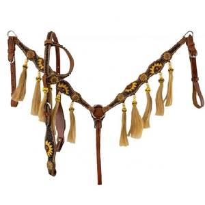 Ensemble d'Équipement Équestre Premium Style Western Floral Saisonnier, Nouveau Modèle Léger en Cuir Naturel Souple, Personnalisable et Durable, Véritable Cuir - Product Image 1