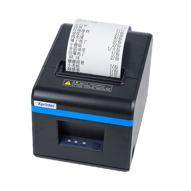 XP-N160II 80mm Thermal POS Cashier Checkout Receipt Printer USB 2.0/Wi-Fi 6 Restaurant Ordering Kitchen Billing Black 1-Year