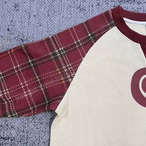 TS3820 Alta Qualidade Heavyweight Camisa Impressão Personalizada Waffle Térmica Longsleeve Tee100 % Algodão Tshirt Homens <span class=keywords><strong>OEM</strong></span> - Product Image 3