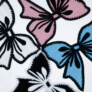 Thời trang Bowknot Khăn thêu bản vá lỗi vải, phụ kiện quần áo, phụ kiện trang trí thêu. - Product Image 4