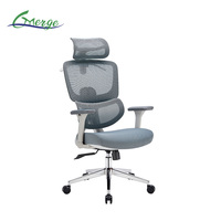 Chaise de bureau ergonomique pivotante de direction blanche Support lombaire Appui-tête réglable en maille Bon prix Chaise d'ordinateur professionnelle