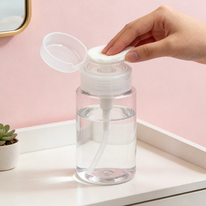 Clear Empty <b>Makeup</b> Remover Bottle With Pump Flip Lid Portable Travel Decanter For Toner And Nail Polish Remover - Product Image 3
