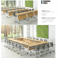 Table de conférence pliable mobile contemporaine Mobilier de bureau en bois conçu en usine pour les salles de réunion de formation de bureau scolaire
