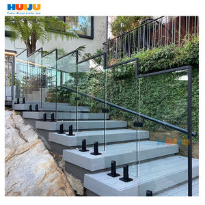 HJ House <span class=keywords><strong>Clôture</strong></span> moderne en <span class=keywords><strong>plexiglas</strong></span> en acier inoxydable Main courante de <span class=keywords><strong>piscine</strong></span> Conception de rampe en verre trempé montée au sol - Product Image 3