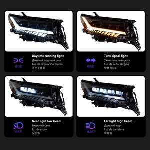 ขายตรงจากโรงงาน ไฟหน้ารถยนต์โตโยต้า ปราโด ปี 2018-2021 ชุดไฟหน้า LED โปรเจคเตอร์แบบ Quad พร้อมไฟ DRL Sequential - Product Image 4