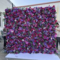 Mur de fleurs artificielles en soie vert clair et blanc 8*8 pieds, fait main par IFG, pour la décoration de mariage, Noël, Thanksgiving, Pâques