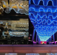 Lumineux Plafond Gaze Rideau LED Lumière Bande En Plein Air De Mariage Décoration Hôtel Plafond Décoration Rideaux Atmosphère De Fête