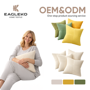 <span class=keywords><strong>Housse</strong></span> de coussin en velours bohème beige douce et confortable, motifs double face, à assortir - Product Image 1