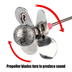 เหยื่อตกปลา Spinpoler Propeller Jig Head น้ำหนัก 5 กรัม/7 กรัม/10 กรัม/14 กรัม เหล็กกล้าคาร์บอน ตัวเบ็ดเดี่ยว มีเงี่ยง ตัวเบ็ดทำจากเหล็กกล้าไร้สนิม ใบมีดสแตนเลส สำหรับตกปลาทะเล - Product Image 4