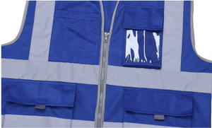 เสื้อกั๊กนิรภัย Hi VIS สีฟ้ามีกระเป๋าและซิปสามารถปรับแต่งโลโก้ได้ใหม่ล่าสุดเสื้อกั๊กนิรภัย Hi VIS มีซิปกระเป๋า - Product Image 5