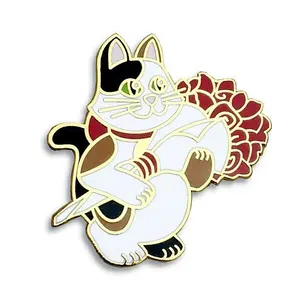 Artistic Cute Lovely Free Artwork Customized Cat Elephant Giraffe Turtle Rose Design Set Gold Plated Hard Enamel Pin Accessories