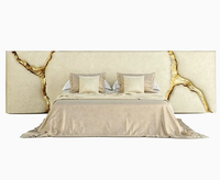 Europäischer Stil Italienisches Design Schwarzes Kopfteil Stoffbezogenes Queen-Size-Bettgestell Schlafzimmer King-Size Royal Luxus-Bett