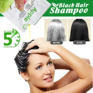 Alibaba Organic Apple 5 Minute Fast Black Hair Dye Shampooing PPD-Free Home Use Light Skin Direct Factory Wholesale OEM Available