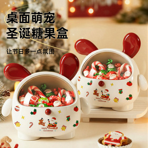DunDun Dog Storage Box Santa Shape Candy Container Desktop Decor Covered Indoor Use - Product Image 1