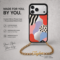 Coque de téléphone miroir personnalisée de haute qualité avec impression sur mesure, votre propre design, illustration couleur, logo personnalisé, cadeau personnalisé, vente en gros