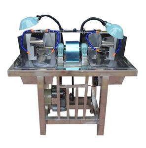 Máquina de Corte y Pulido de Doble Cabezal de Acero Inoxidable con Equipo Mecánico Integrado para Gemas, Ágatas y Cristales, Motor de 220V - Product Image 1