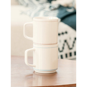Classico quotidiano in ceramica tazze Set di grande capacità 270ml lavastoviglie e microonde con coperchi per l'isolamento termico caldo e freddo - Product Image 1