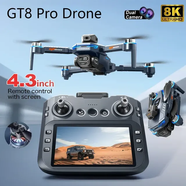2026 New GT8 GPS 8K Professional HD 360 Dual Cameras 5G WIFI Brushless Motors Obstacle Avoidance Foldable Quadcopter FPV