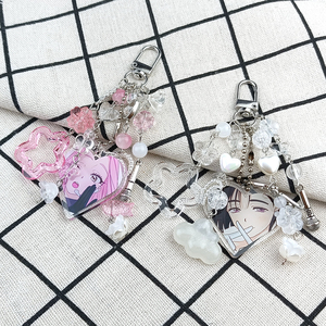 Porte-clés assortis en alliage de zinc métallique, design anime <span class=keywords><strong>Mizi</strong></span> et Sua, légers, breloques de sac, esthétiques, faits à la main - Product Image 2