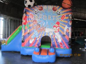 Château gonflable combiné football et basketball pour location commerciale lors de fêtes pour enfants - Product Image 1