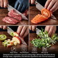 Couteau de cuisine utilitaire en acier Damas ultra-affûté, durable, à lame pleine, manche noir VG10, 6 pouces, pour coffret cadeau