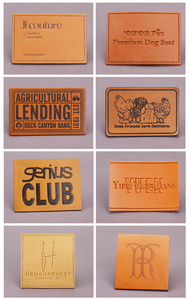 Étiquettes en cuir véritable et en cuir PU personnalisées en gros, vierges, avec logo gaufré ou en relief pour vêtements, chapeaux et sacs - Product Image 6