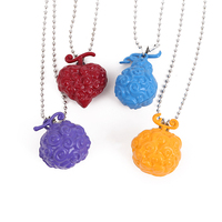 Porte-clés tendance en alliage avec perles, motif Fruit du Diable de l'anime One Piece, pendentif Luffy Fruit Brûlant, pour fête et enfants