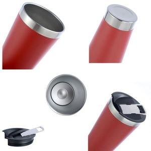 Gobelet isotherme double paroi en acier inoxydable 304 de 17 oz, le plus vendu, écologique, durable, avec revêtement poudré mat, pour café et bière, avec couvercle - Product Image 2