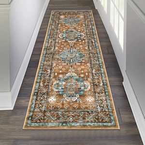 <span class=keywords><strong>Tapis</strong></span> <span class=keywords><strong>de</strong></span> couloir vintage à motif floral oriental vieilli, antidérapant, lavable, long, style bohème, <span class=keywords><strong>tapis</strong></span> <span class=keywords><strong>de</strong></span> zone à motif traditionnel - Product Image 3