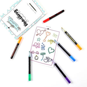 Ensemble de stylos marqueurs pour tissu à double contour, non toxiques, personnalisables, en plastique, pour le dessin, avec couleurs brillantes - Product Image 4