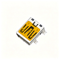 Connecteur Mini USB Type B 10 broches femelle, angle droit, montage supérieur SMD, avec patins de fixation