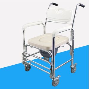 Silla de Ruedas con Inodoro 3 en 1, Taburete de Aluminio para Inodoro, Equipo de Rehabilitación, Silla de Baño con Ruedas - Product Image 1