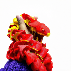 Juguete de serpiente cascabel del desierto de plástico impreso en 3D extra largo de 118 cm con 42 articulaciones móviles, flexible y articulado, a escala 1/6 - Product Image 1