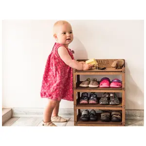 新设计乡村现代储物柜鞋子储物小鞋架设计儿童木制鞋架