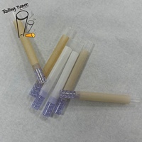 Stock de 10 * 30 mm de papier à rouler pour fumer à bouche spirale violette, diamètre de la bouche en verre personnalisable, couleur