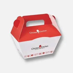 Yüksek kalite makul fiyat kağit kutu Take Away kutusu Fast Food eko kızarmış tavuk ambalaj kutusu