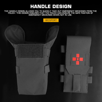 WOSPORT Petite trousse de premiers soins verticale Accessoires de chasse Poignée Design Pochette médicale MOLLE