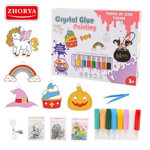 Zhorya DIY Criar Window Art Toy Suncatchers Crystal Pendant Pintura Artes e Artesanato Kits para Crianças