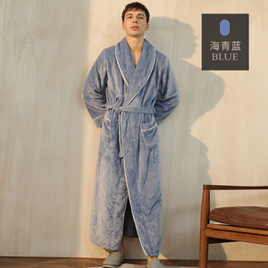 Robe de chambre longue en flanelle douce et chaude pour femme, peignoir de <span class=keywords><strong>spa</strong></span>, vêtement de nuit d'hiver - Product Image 2
