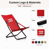 Chaise de plage moderne extra légère pour l'extérieur, chaise de camping pliable portable, cadre en acier, logo personnalisé pour salon