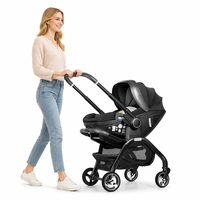 Poussette pliable compacte Kidilo 2026 nouveau style 3 en 1 avec cadre en alliage d'aluminium, capacité de charge de 15 kg pour bébés de 0 à 6 mois