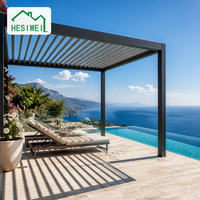 Pergola en aluminium pour jardin et terrasse avec toit à lames orientables rétractables