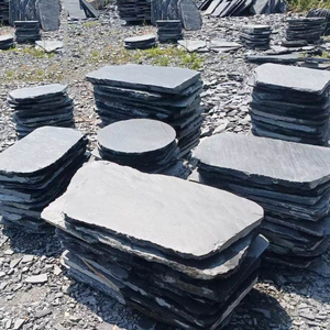 Tự nhiên màu đen Slate lát đá tấm không thường xuyên gạch lát sàn cho ngoài trời Vườn công viên <span class=keywords><strong>flagstone</strong></span> Bluestone bước đá bước - Product Image 6