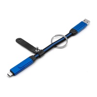Mini porte-clés 6-en-1, chargeur USB portable en alliage d'aluminium tressé avec charge rapide 60W Type-C vers C, pour cadeaux promotionnels d'entreprise