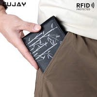 Dompet Pendek Pria Kulit Asli, Dompet Bergaya Mewah, Hadiah untuk Suami, Termasuk Kotak Hadiah, dengan Merek CUJAY