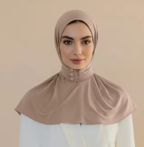 ฮิญาบผ้าเจอร์ซีย์ลายไม้ไผ่ปี 2025 แบบติดกระดุม ผ้าเนื้อนุ่ม ยืดหยุ่นได้ ใช้งานง่ายสำหรับผู้หญิง ผ้าโพกหัวแบบดั้งเดิม ผ้าพันคอและผ้าคลุมไหล่สำหรับสตรีมุสลิม - Product Image 3